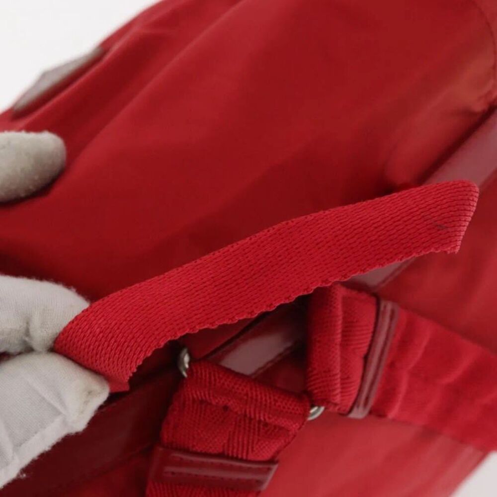 Prada Double Front Pocket Backpack Tessuto Red Nylon Backpack Bag - Picture 15 of 16